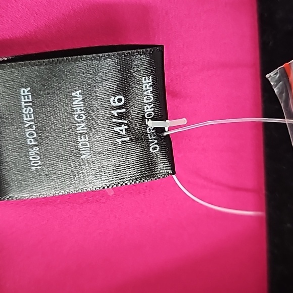 AS Color Blocked Dress Raspberry Pink & Black w Pleated Detail - Picture 11 of 12